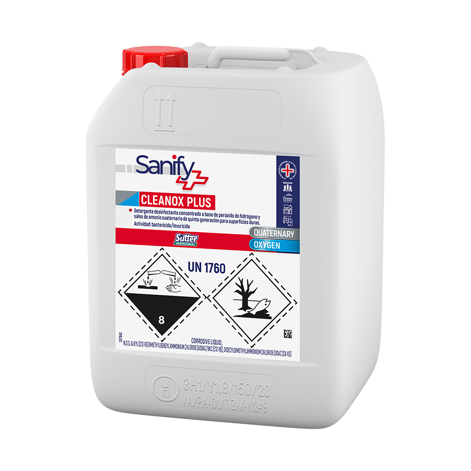 [0574402] SUTTER. CLEANOX PLUS. Detergente concentrado con actividad bactericida y levuricida. 5L (5L)