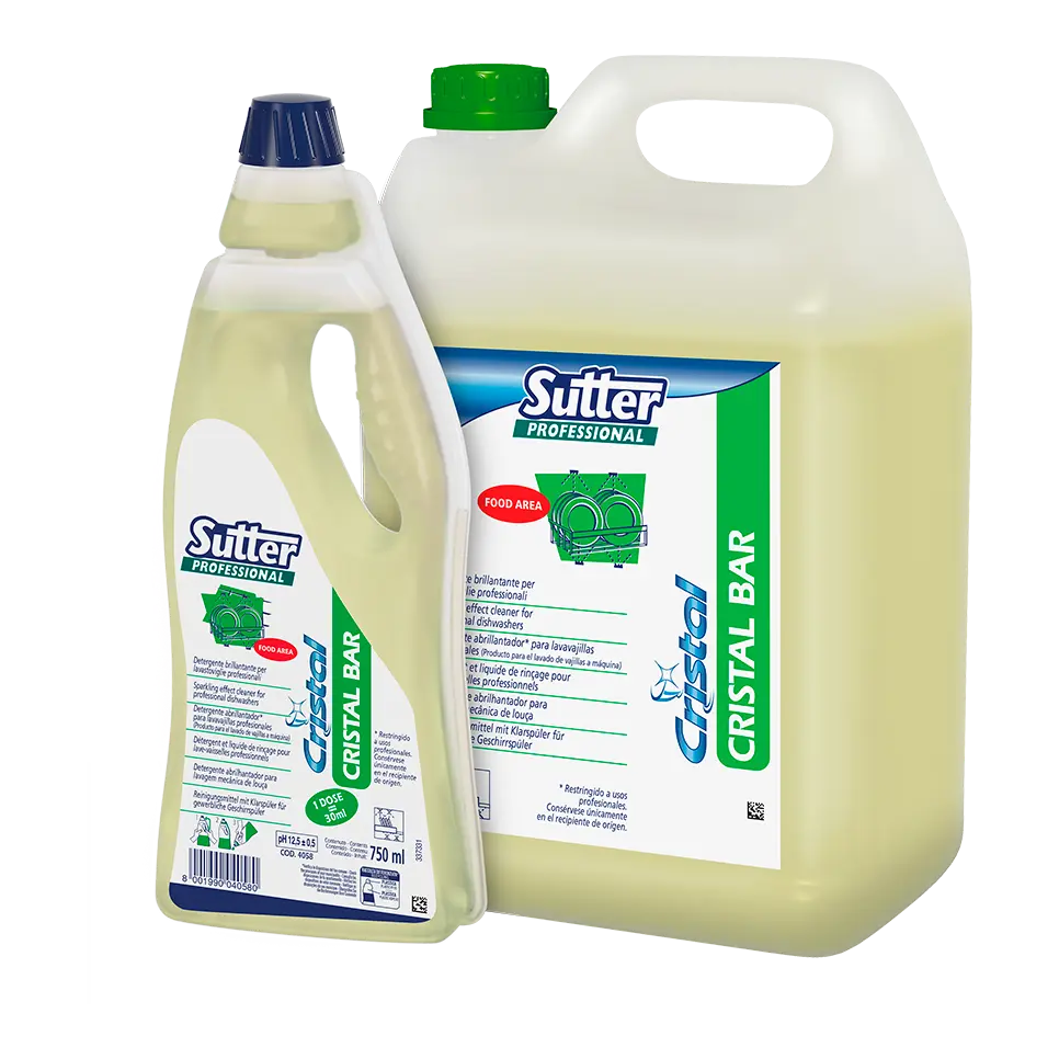 [0419700] SUTTER. CRISTAL BAR Detergente abrillantador para lavavajillas profesionales. (5L)