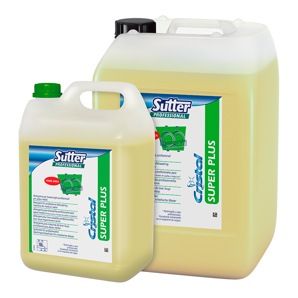 [0528700] SUTTER. SUPER PLUS Detergente para lavavajillas profesionales (aguas medias). (Unidad 20L.)