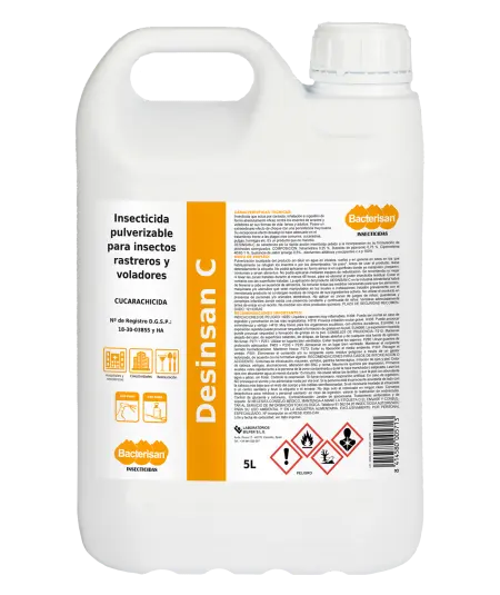 [56101DSP0012] Desinsan C. 5Litros. Insecticida pulverizable para insectos voladores y rastreros | Uso Puro | Nº Registro DGSP: 18-30-03855 y HA. (Caja de 2 Uds)