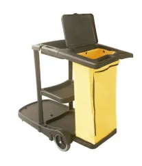 Ressol. Carro de limpieza Black con Tapa · Estructura 3 Alturas · Bolsa con Cremallera